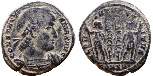 Genuine Uncleaned Ancient Roman Coin - Constantine the Great (AD 306-337) "Glory of the army"