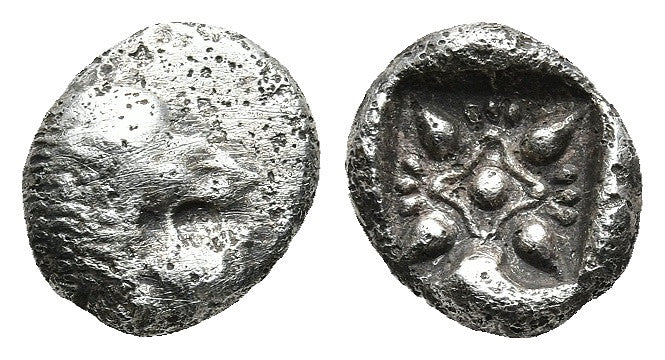 Ancient Greek Silver IONIA. Miletos. (6th-5th centuries BC). AR Diobol