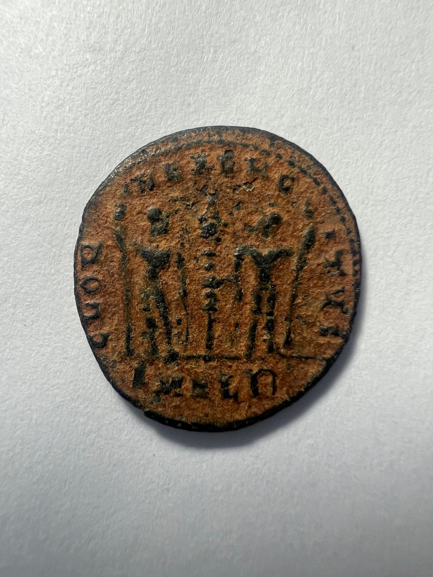 Constantinian Era Roman Coin In Display Case