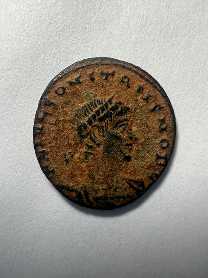 Constantinian Era Roman Coin In Display Case