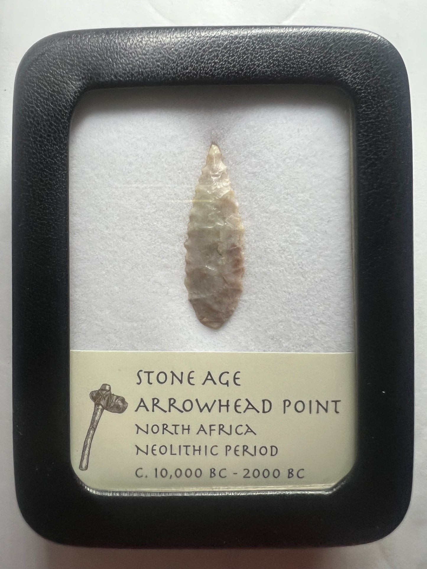 Stone Age Ancient Neolithic Stone Arrowhead in Display Case!