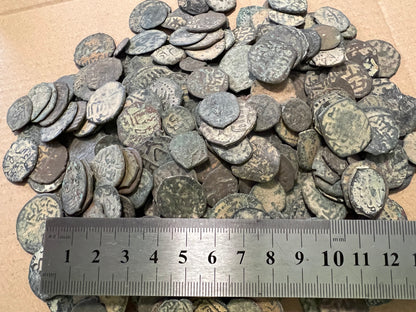 Uncleaned Medieval Islamic Empire Bronze Coins - AD 1037–1308 (specify amount)