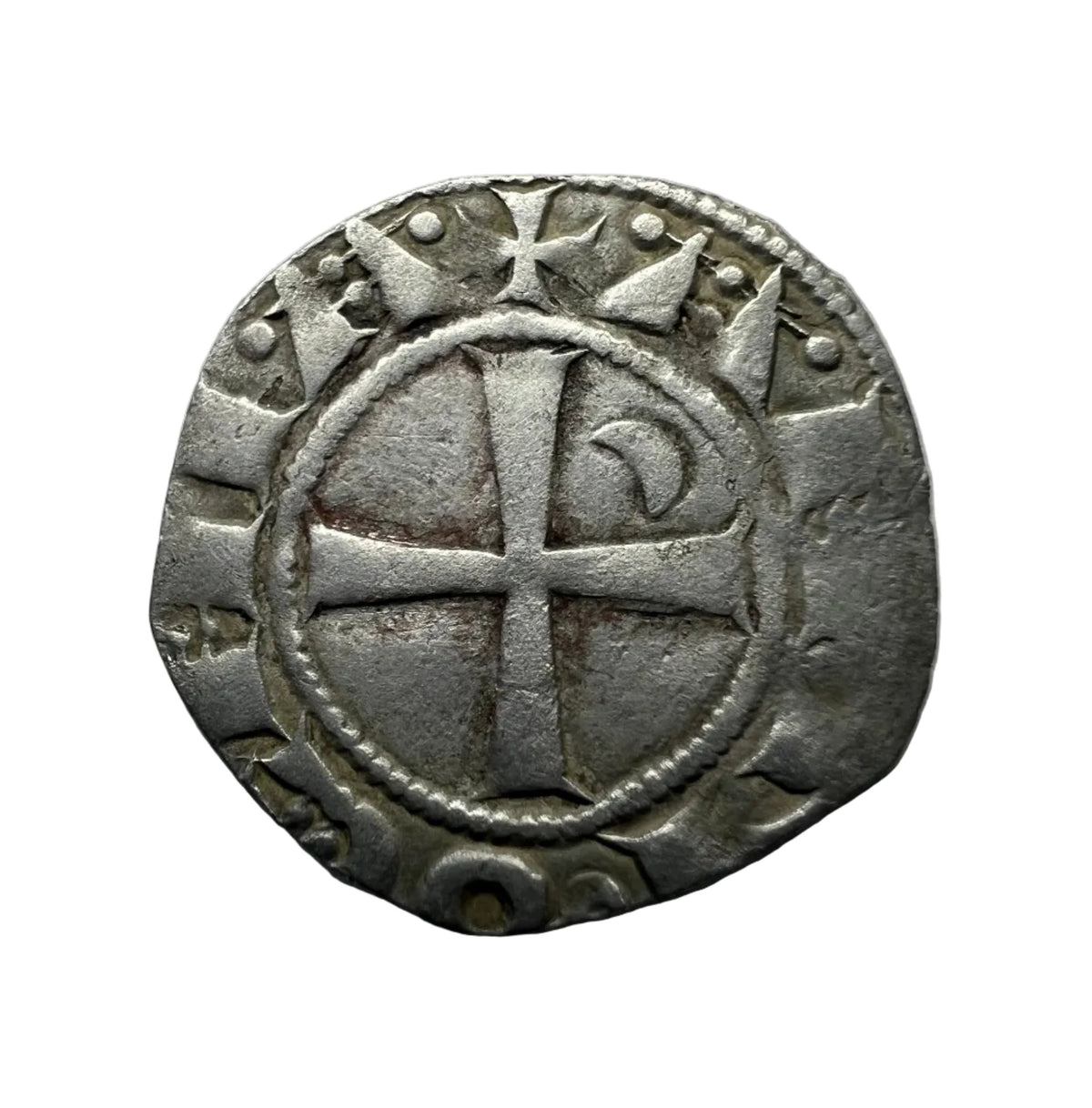 Medieval Crusader - Knight Templar Silver Denier Coin - Bohemond III (1163-1201)