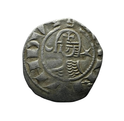 Medieval Crusader - Knight Templar Silver Denier Coin - Bohemond III (1163-1201)