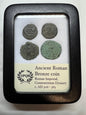 4 Genuine Uncleaned Ancient Roman Coins In Display Case