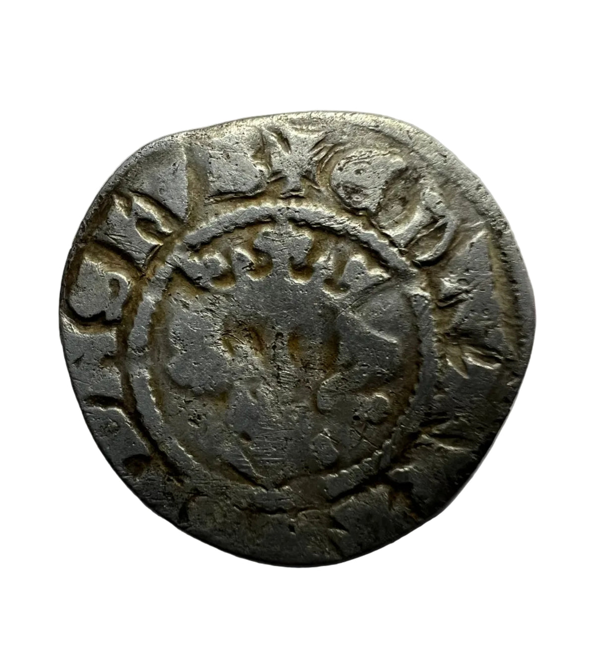 Medieval England King Edward I Hammered Silver Penny - Circa 1285 A.D. + Display Box