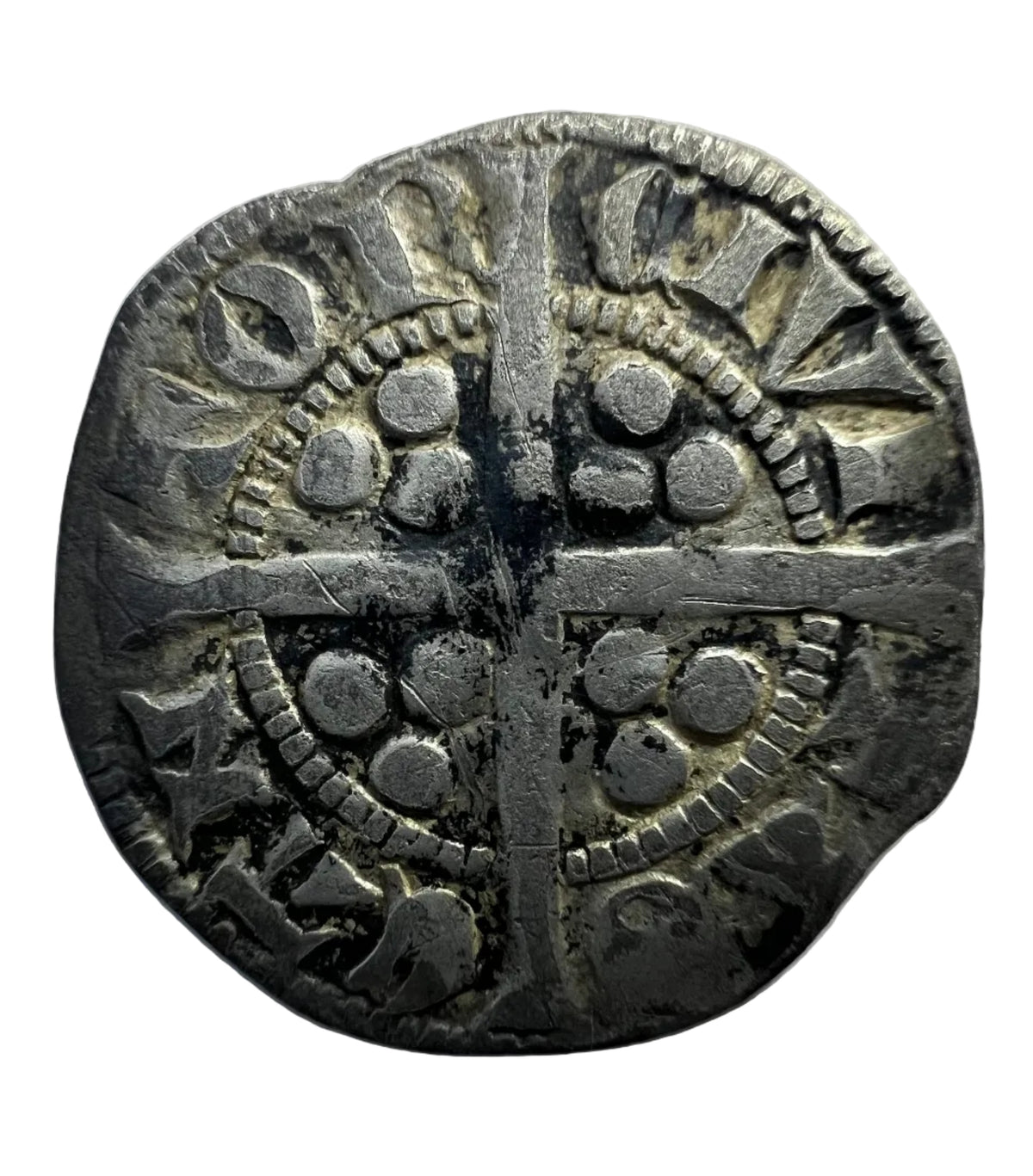 Medieval England King Edward I Hammered Silver Penny - Circa 1285 A.D. + Display Box