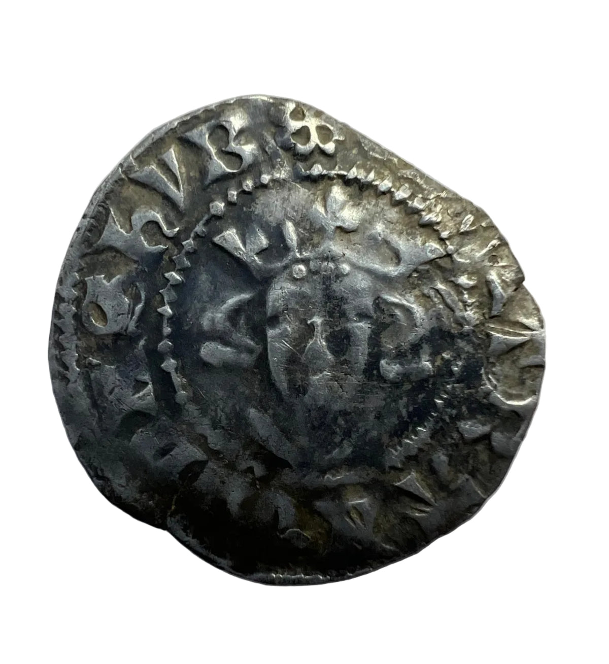 Medieval England King Edward I Hammered Silver Penny - Circa 1285 A.D. + Display Box
