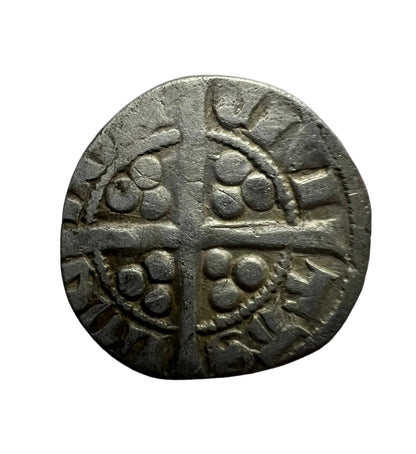 Medieval England King Edward I Hammered Silver Penny - Circa 1285 A.D. + Display Box