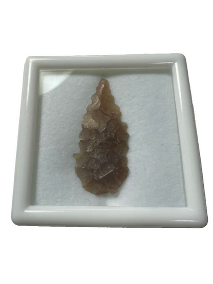 Stone Age Ancient Neolithic Stone Arrowhead in Display Box
