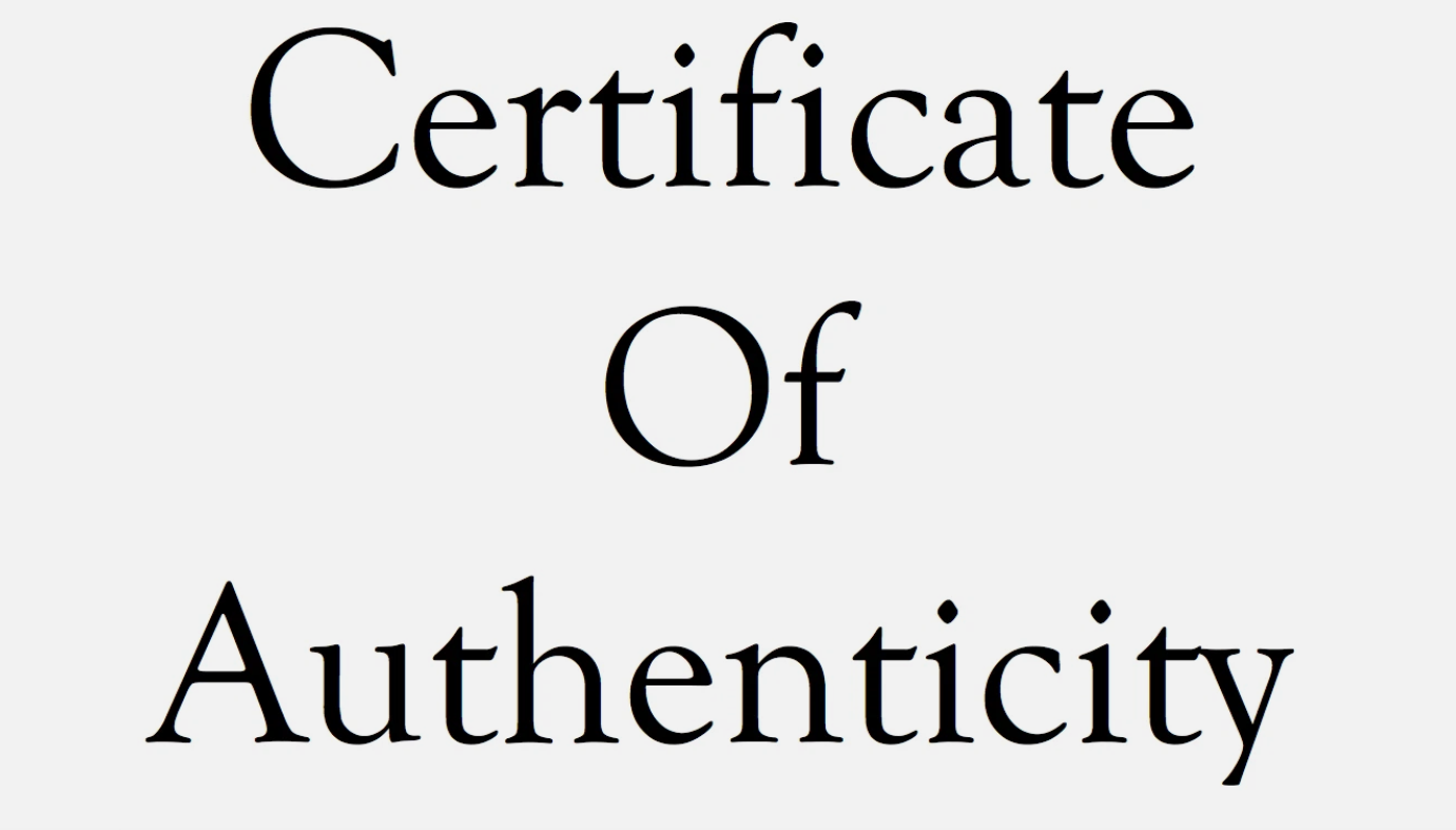 Certificate of Authenticity (COA) Add-On