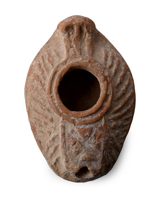 BYZANTINE TERRACOTTA OIL LAMP - CIRCA 5TH-7TH CENTURY A.D.