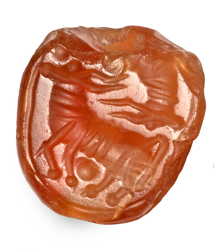 Ancient Egypt - Carnelian Scarab seal (Circa Late Period - Ptolemaic Period 664-30 B.C.)