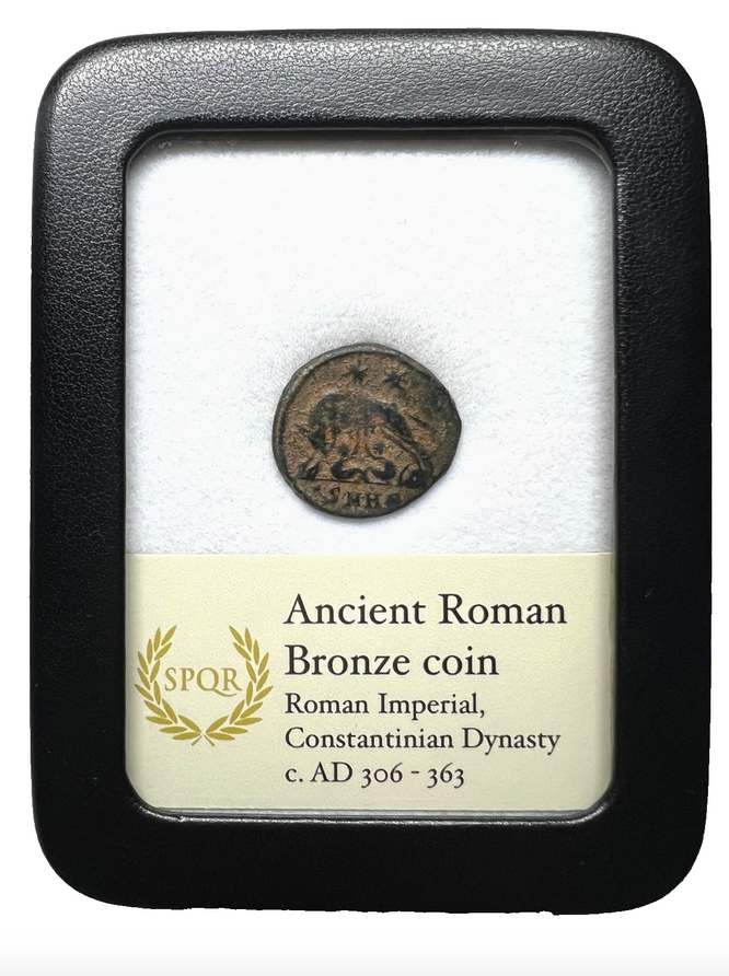 Genuine Ancient Roman Coin In Display Case - Urbs Roma