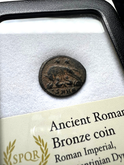 Genuine Ancient Roman Coin In Display Case - Urbs Roma