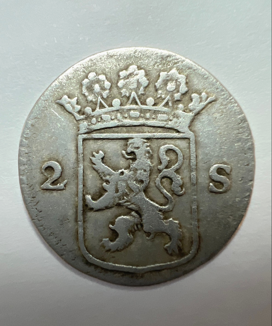 Dutch East India Company VOC SILVER Coin - Pirate Times , Slave trade - 2 Stuiver