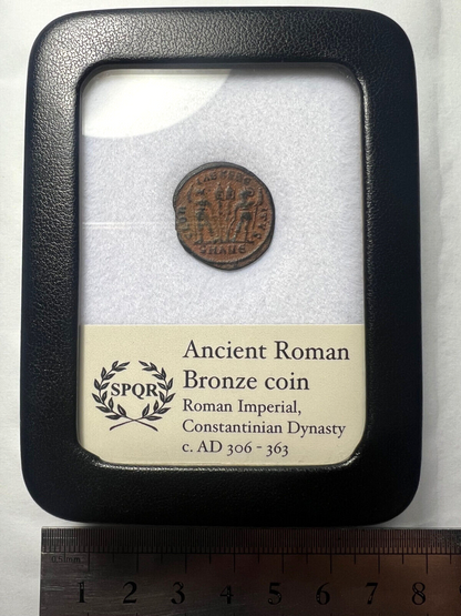 Genuine Constantinian Dynasty Ancient Roman Coin In Display Case (Beautifully Preserved)