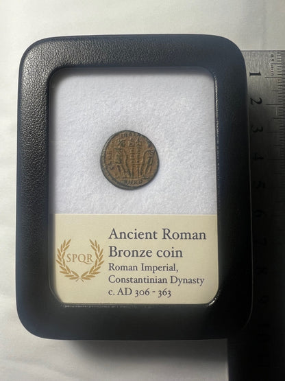 Genuine Constantinian Dynasty Ancient Roman Coin In Display Case (TOP QUALITY)