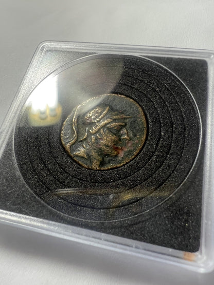 Ancient Greek Coin Mithradates VI Pontos Amisos head of Ares/sword 100 - 85 BC + Display box